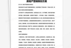 营销房产计划书怎么写(营销房产计划书怎么写模板)